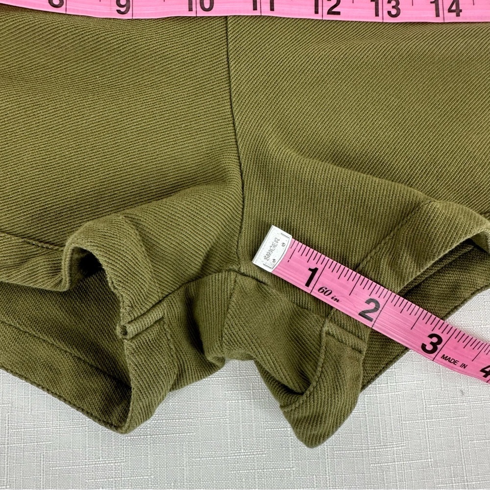 Bobi Los Angeles Size Medium Olive Green Knit Twill Shorts - Picture 10 of 12